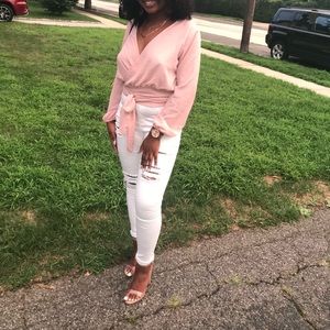 Light pink fashion nova blouse
